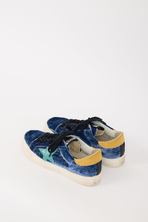 Golden Goose Navy 
Multicolour Velvet May Sneaker