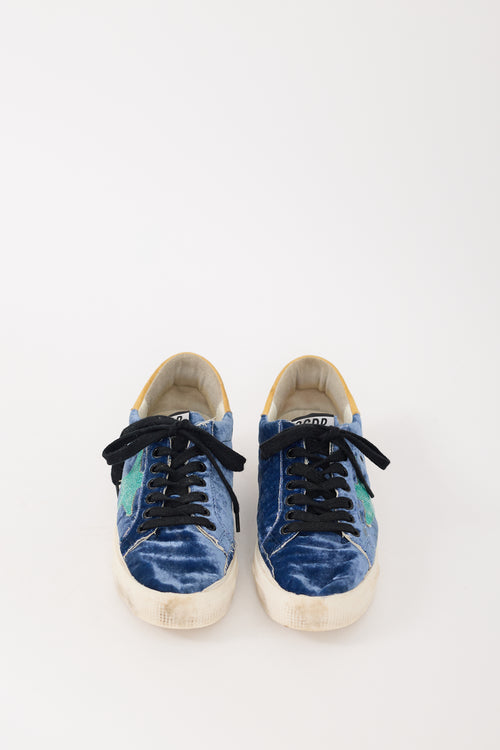 Golden Goose Navy 
Multicolour Velvet May Sneaker