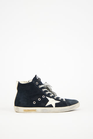 Golden Goose Navy Suede Francy Sneaker