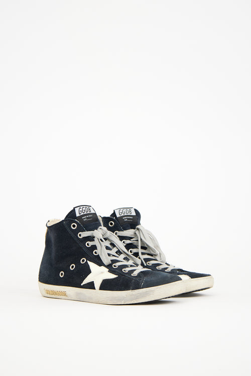 Golden Goose Navy Suede Francy Sneaker