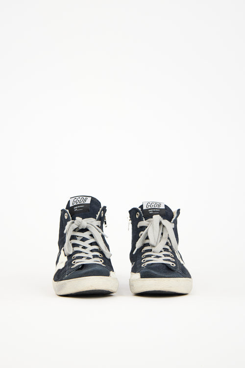 Golden Goose Navy Suede Francy Sneaker