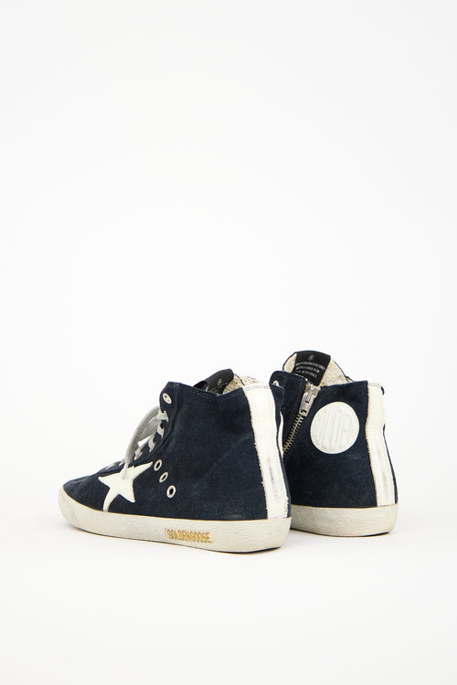 Golden Goose Navy Suede Francy Sneaker