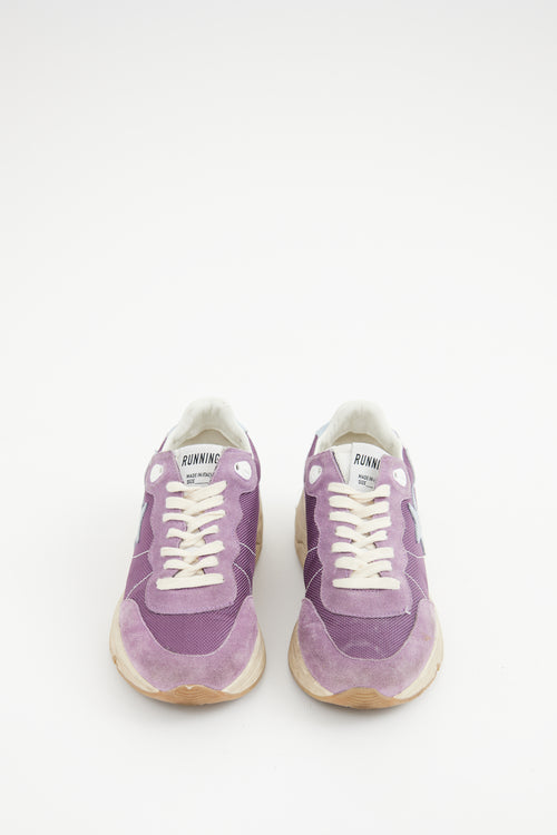 Golden Goose Purple Suede Running Sneaker