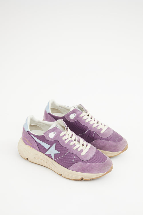 Golden Goose Purple Suede Running Sneaker