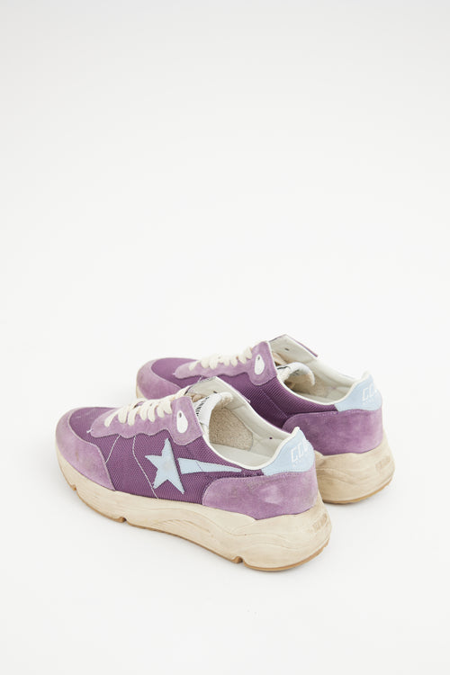 Golden Goose Purple Suede Running Sneaker