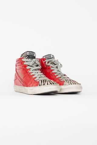 Golden Goose Red Printed Slide Sneaker