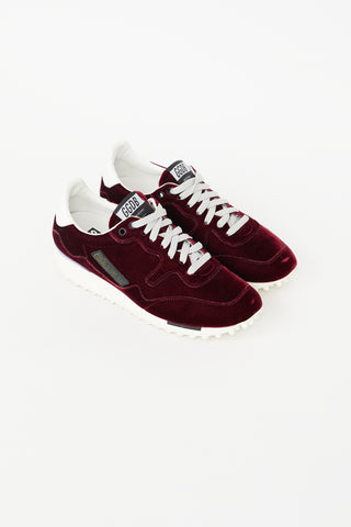 Golden Goose Red 
White Velvet Starland Sneaker