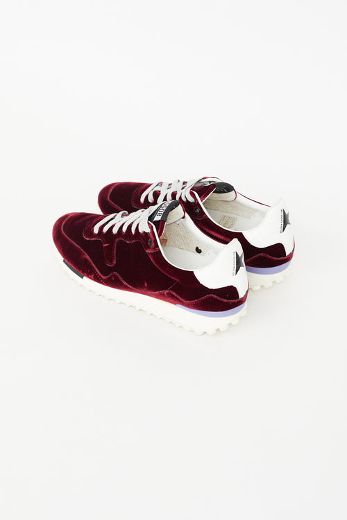 Golden Goose Red 
White Velvet Starland Sneaker