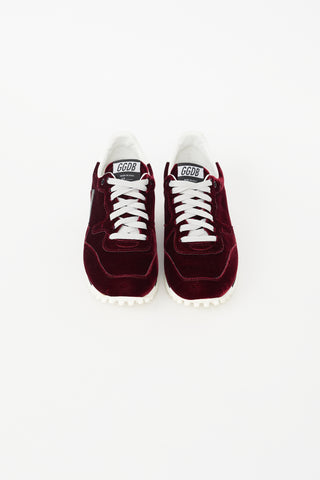 Golden Goose Red 
White Velvet Starland Sneaker