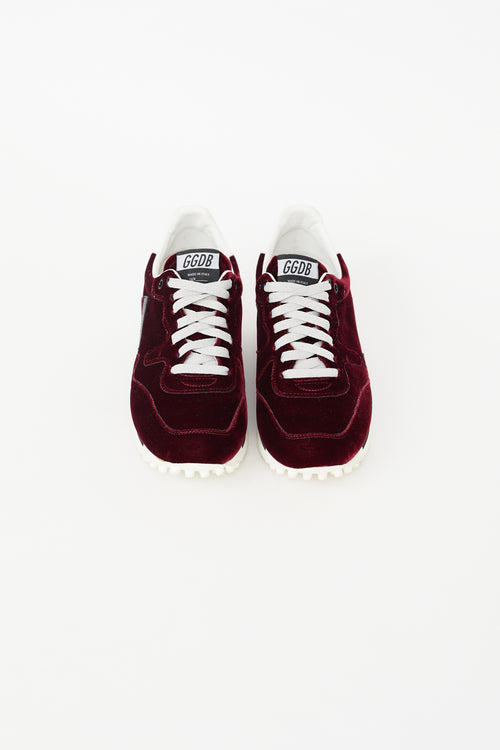 Golden Goose Red 
White Velvet Starland Sneaker