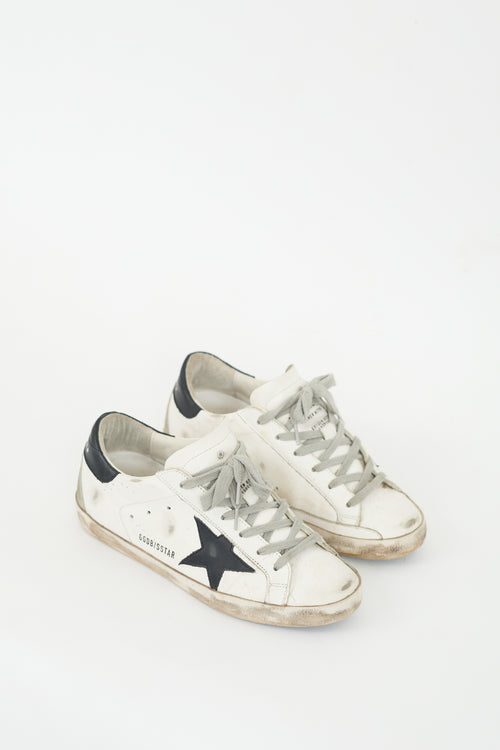 Golden Goose White 
Black Superstar Sneaker