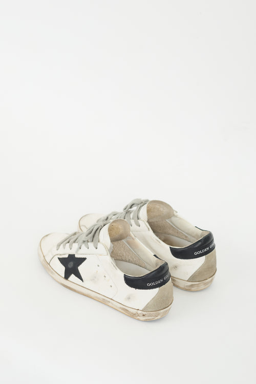 Golden Goose White 
Black Superstar Sneaker