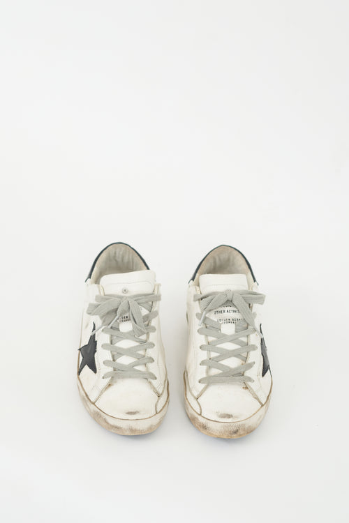 Golden Goose White 
Black Superstar Sneaker