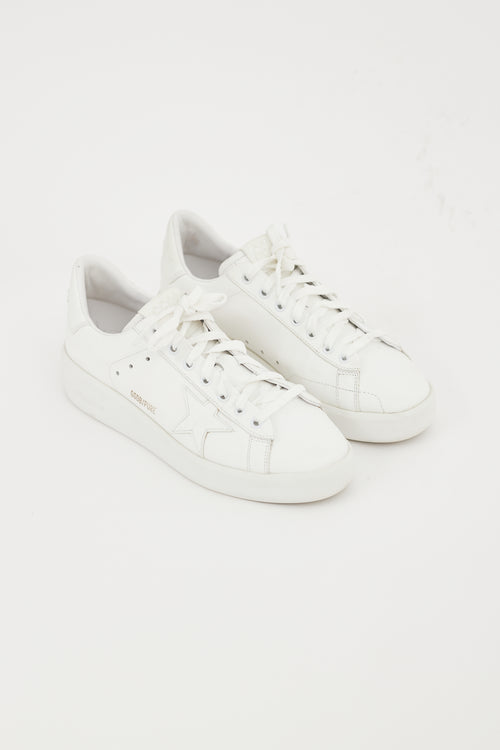 Golden Goose White Leather Purestar Sneaker