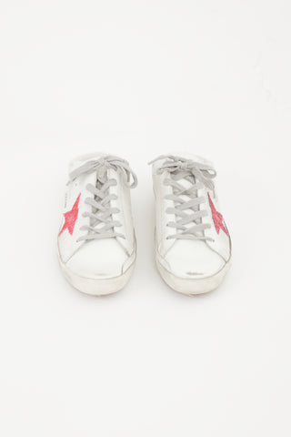 Golden Goose White 
Pink Leather Sabot Sneaker Mule