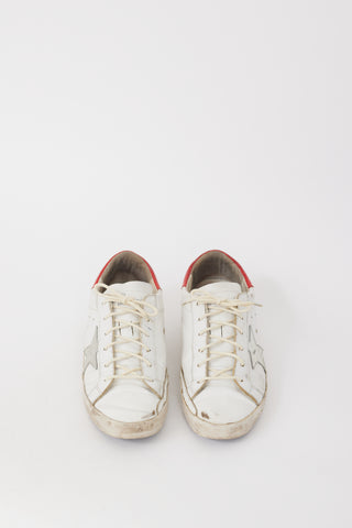 Golden Goose White 
Red Leather Superstar Sneaker