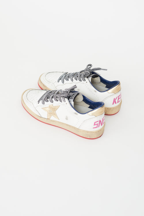 Golden Goose White Leather Ballstar Sneaker