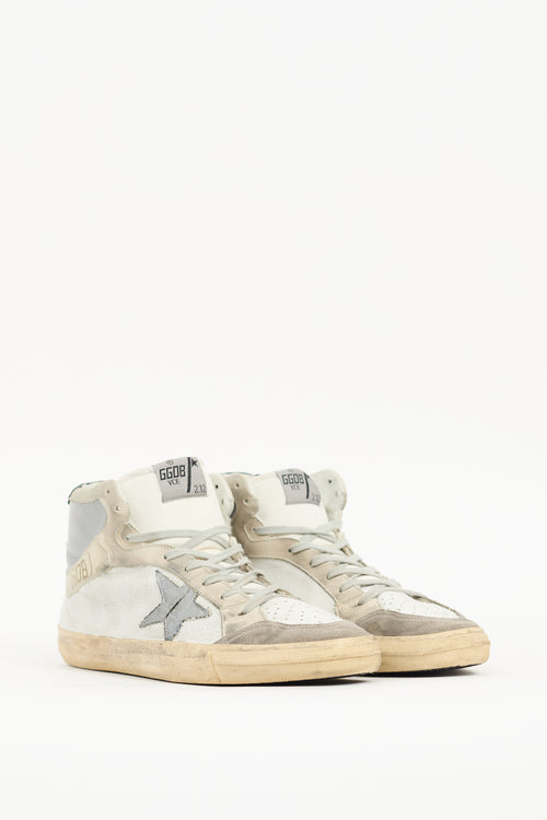 Golden Goose White Distressed Leather 2.12 Sneaker