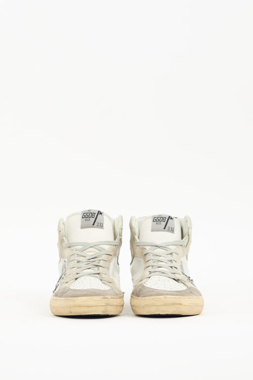 Golden Goose White Distressed Leather 2.12 Sneaker