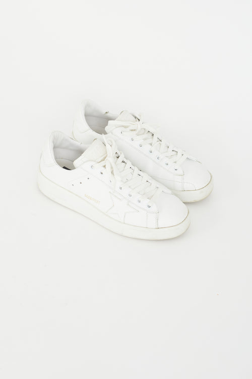 Golden Goose White Leather Pure Star Sneaker