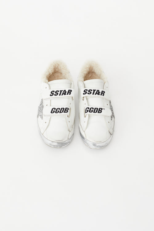 Golden Goose White Old School Superstar Shearling Sneaker