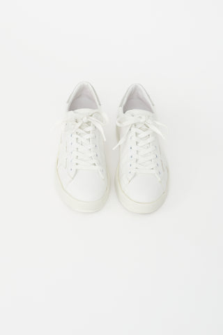 Golden Goose White Leather 
Silver Glitter Pure Star Sneaker