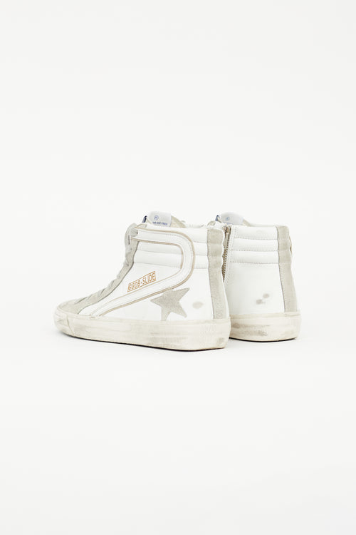 Golden Goose White 
Grey Slide High Top Sneaker