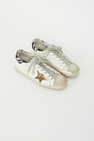 Golden Goose White 
Grey Superstar Low Top Sneaker