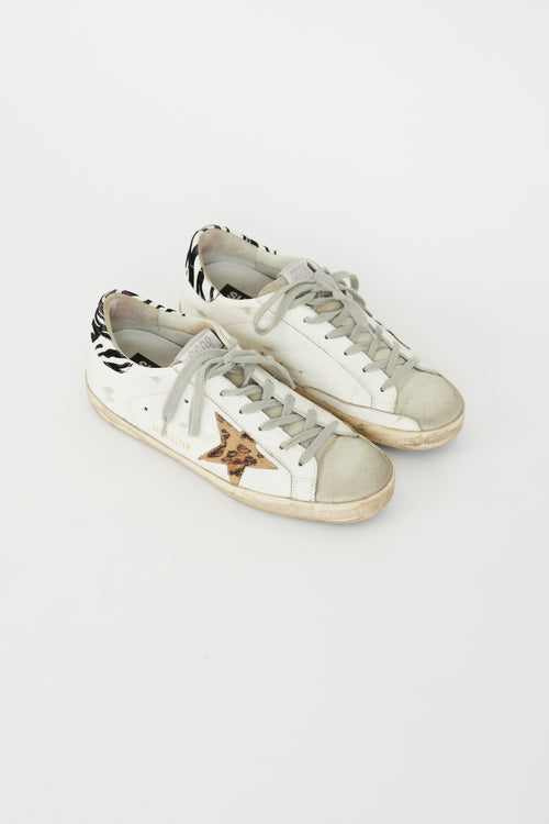 Golden Goose White 
Grey Superstar Low Top Sneaker