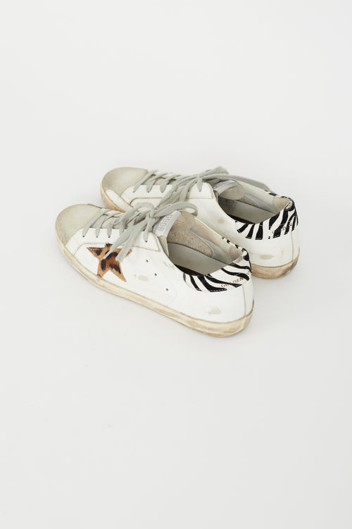 Golden Goose White 
Grey Superstar Low Top Sneaker