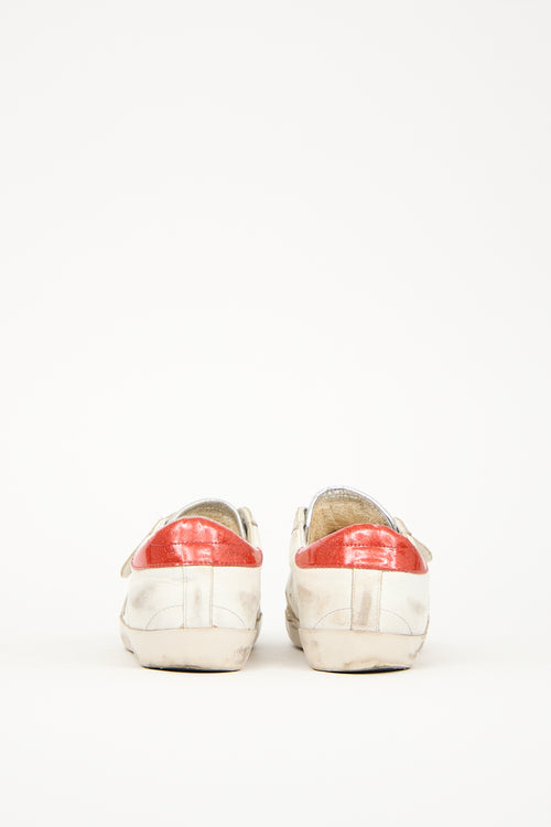 Golden Goose White 
Silver Leather Glitter Old School Sneaker