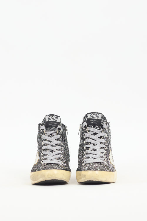 Golden Goose Black Glitter Francy Sneaker