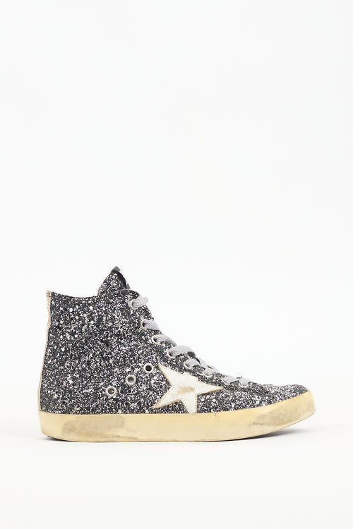 Golden Goose Black Glitter Francy Sneaker