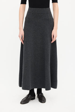 Goop Grey Wool A-Line Skirt