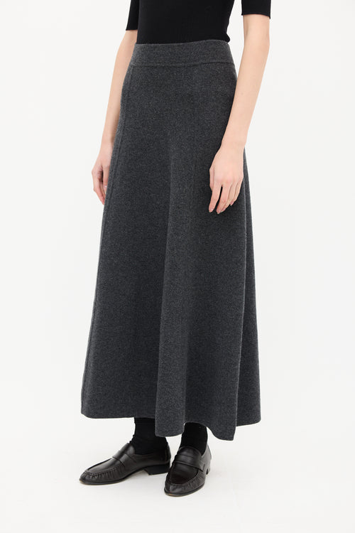 Goop Grey Wool A-Line Skirt