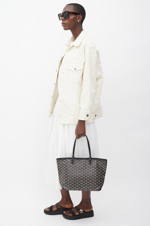 Goyard Black Artois MM Goyardine Tote