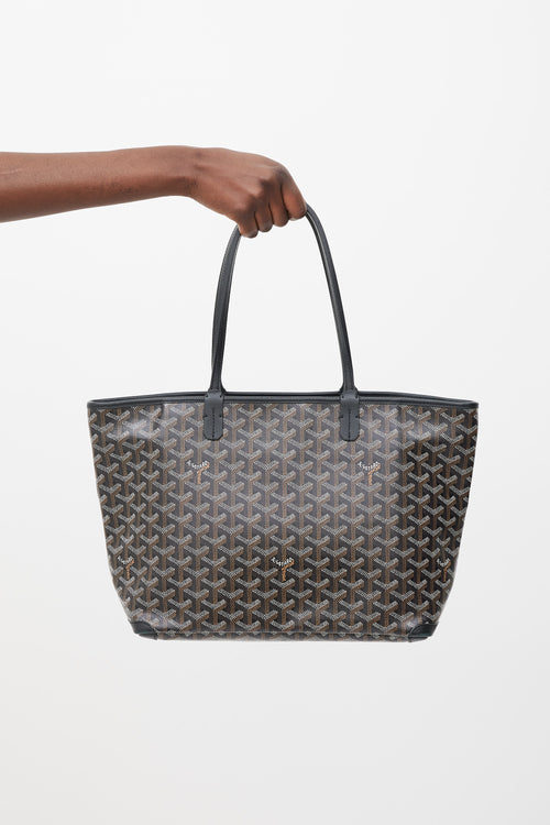 Goyard Black Artois MM Goyardine Tote