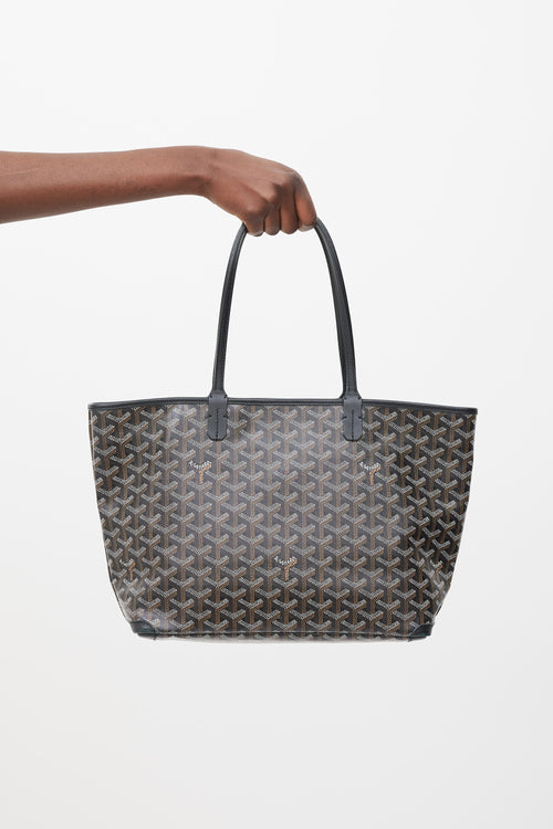 Goyard Black Artois MM Goyardine Tote