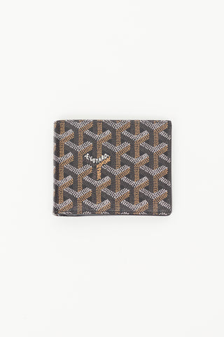 Goyard Black 
Brown Goyardine Canvas Wallet