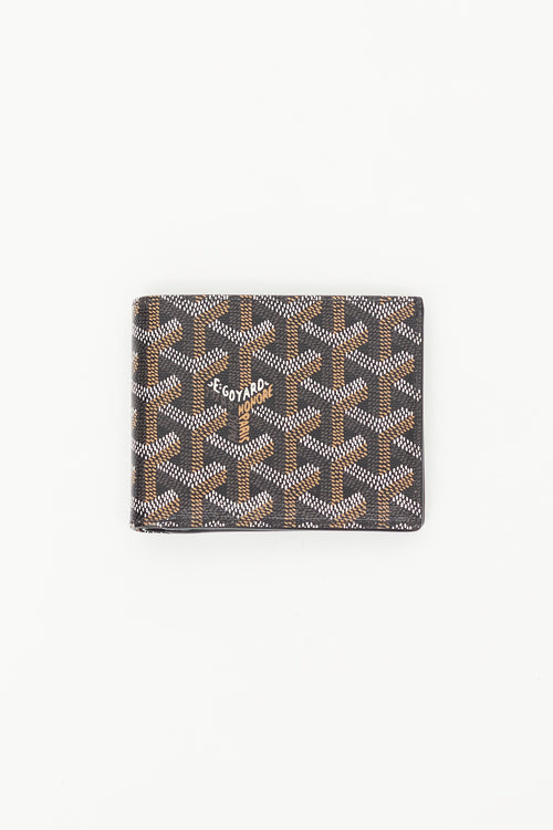 Goyard Black 
Brown Goyardine Canvas Wallet