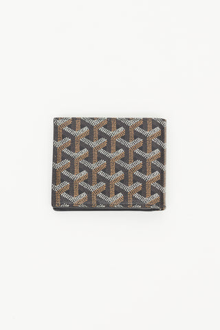 Goyard Black 
Brown Goyardine Canvas Wallet