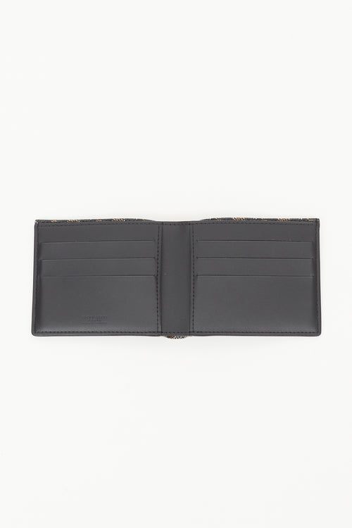 Goyard Black 
Brown Goyardine Canvas Wallet