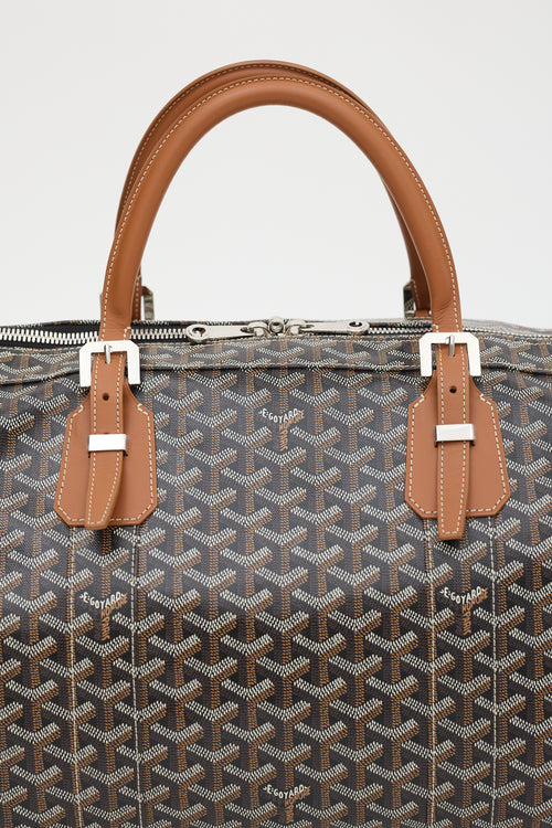 Goyard Black 
Brown Goyardine Monogram Boston 50 Duffle Bag