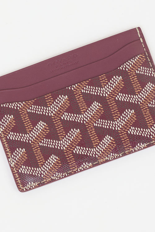 Goyard Burgundy Monogram Saint Sulpice Cardholder