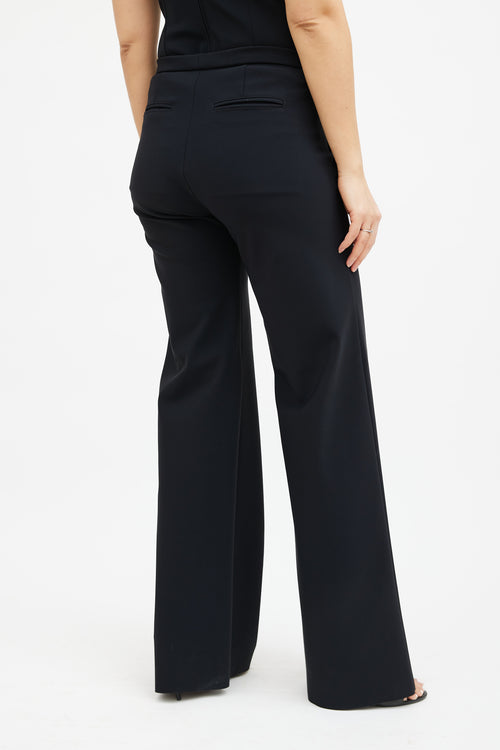 Greta Constantine Black Neoprene Straight Leg Trouser