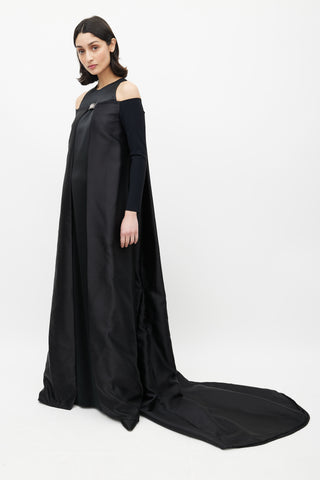 Greta Constantine Black Off Shoulder Cape