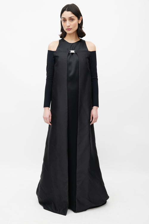 Greta Constantine Black Off Shoulder Cape