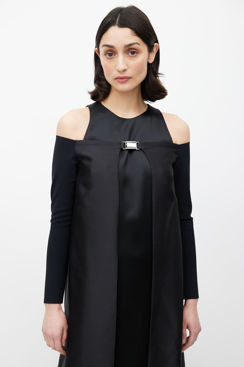 Greta Constantine Black Off Shoulder Cape