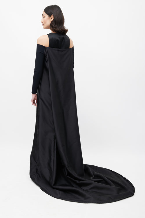 Greta Constantine Black Off Shoulder Cape