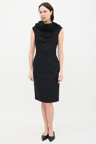 Greta Constantine Wool Cowl Neck Dress